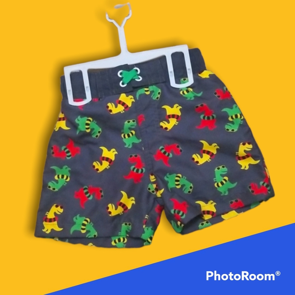 Boys 2t Swim Trunks With Dinosaur Print NWOT